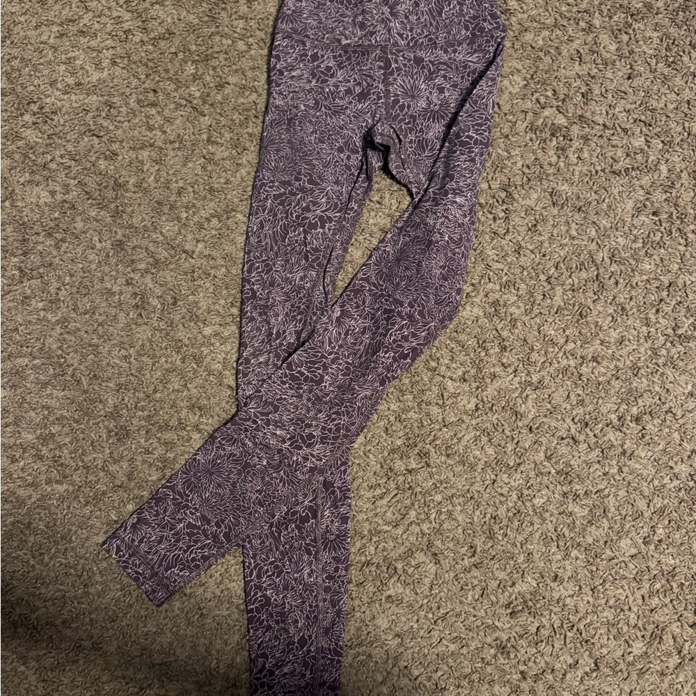 Lululemon purple floral print leggings